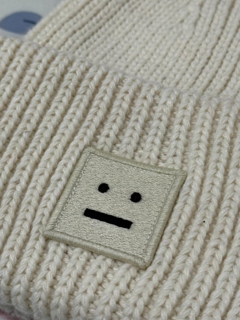 Acne Studios Large Face Patch Beanie Hat - Picture 2 of 5